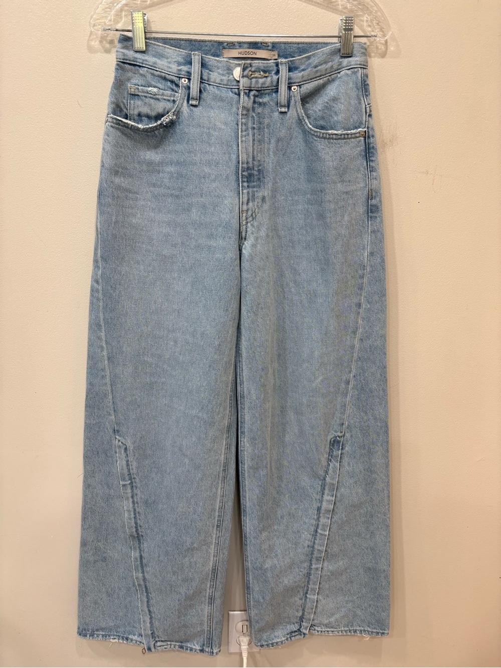 Hudson Wide Leg High Rise James MSI Zip Hem Jeans Women’s Size 26